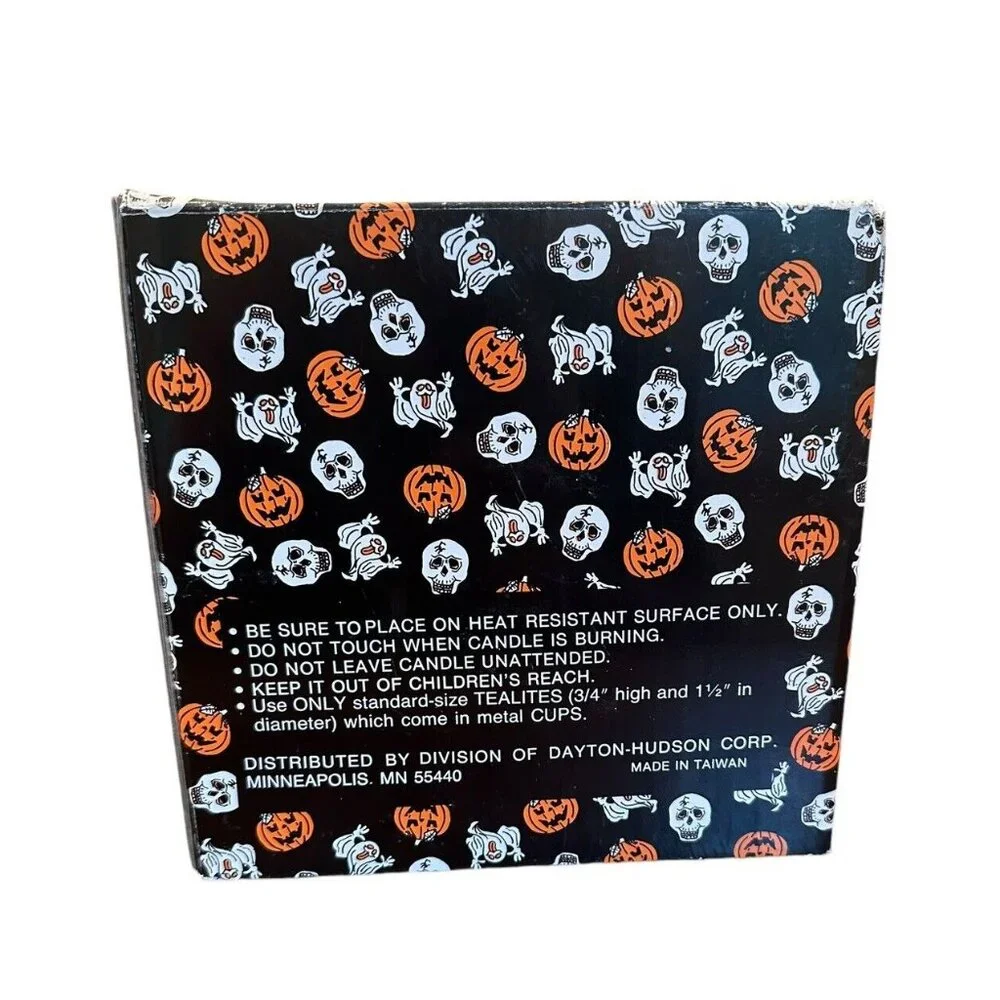 Vintage Ceramic Pumpkin Jack O‎ Lantern Halloween Votive Candle Holder Light Up